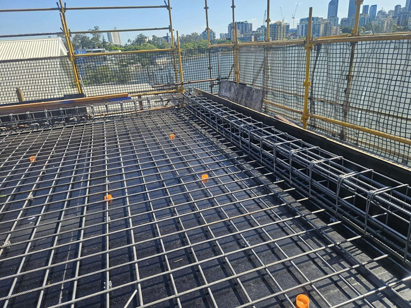 Large-scale industrial site steel fixing